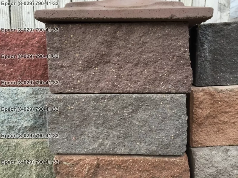 Блок цементно-песчаный декоративный цветной 2