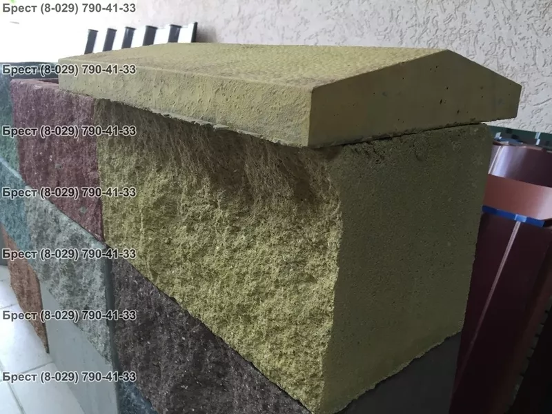 Блок цементно-песчаный декоративный цветной 16