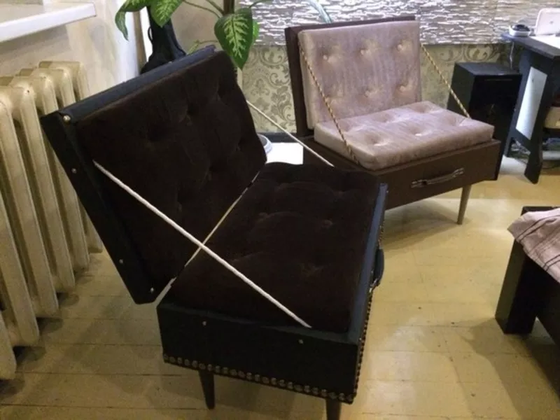 Мягкое,  комфортное,  необычное кресло в виде старого чемодана! 3